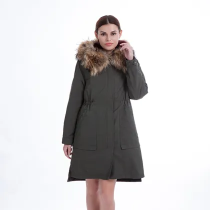 Fur coat fur collar parka