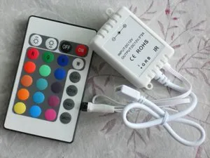 Ir 24key 5050 Led Strip Rgb Controller Adjustable Brightness , Led Strip Controller