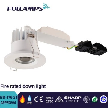 Fullamps BS476 new product 9W COB fire rating downlights IP65 UK standards SGS tested fire rated downlights