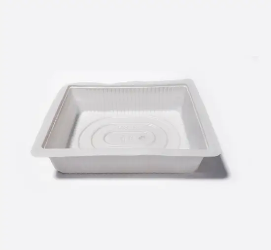 Fully biodegradable white lunch box