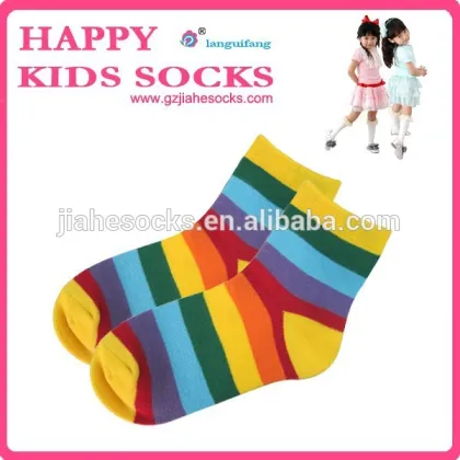 New rainbow color cute baby cotton socks