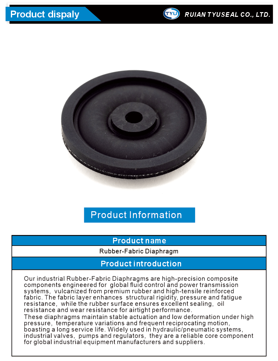 Heat Resistant Rubber Fabric Diaphragm