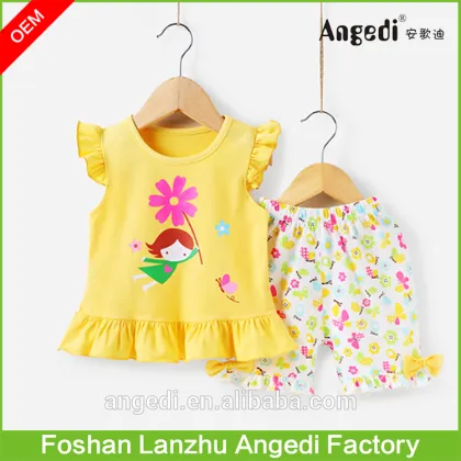 OEM beautiful printing baby summer clothing sets