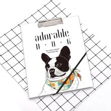 Custom adorable dog A4 clipboard with notebook