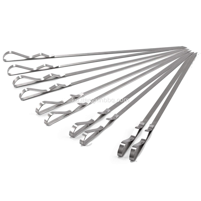 Skewers Kabob 17&quot; Stainless Steel BBQ Barbecue Skewers