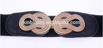 Korea style fashion all-match ladies or women dough twist metal buckle elastic wide waist belt for dress and long coat
