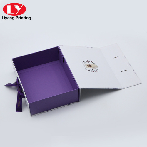 skincare luxury customized paper box with ribbon