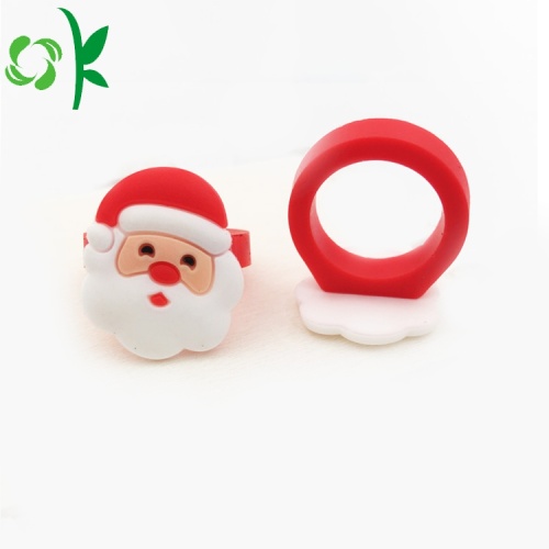 Nuevo anillo de silicona de Santa Claus. Anillos de renos de regalo de Navidad.