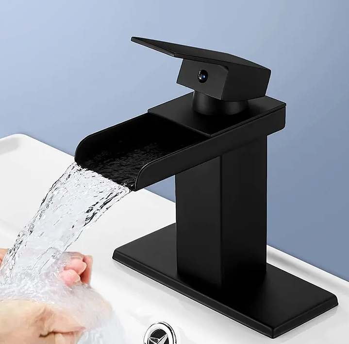 ก๊อกน้ำในห้องน้ำสีดำด้านสีดำ: "เทคโนโลยีสีดำ" ลงจอดในตลาดห้องน้ำ Matte Black Waterfall Bathroom Faucet: "Black Technology" landing in the bathroom market