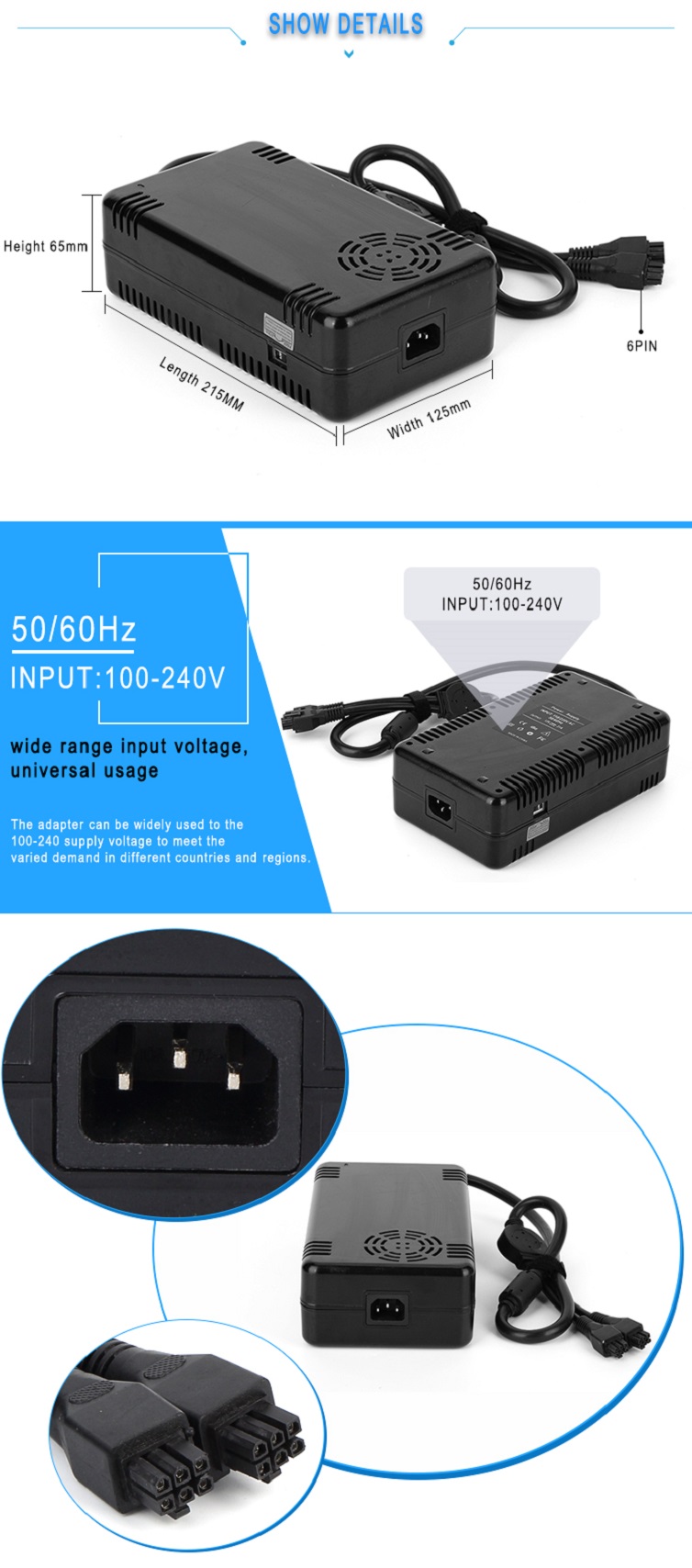 AC to DC 25V 20A 500W power supply