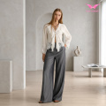 Lässige, drapierte Hose mit weitem Bein