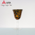 Conjunto de copos de copo de vinho de leopardo sofisticado