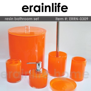 Orange Blink Shine Polyresin rose bathroom set