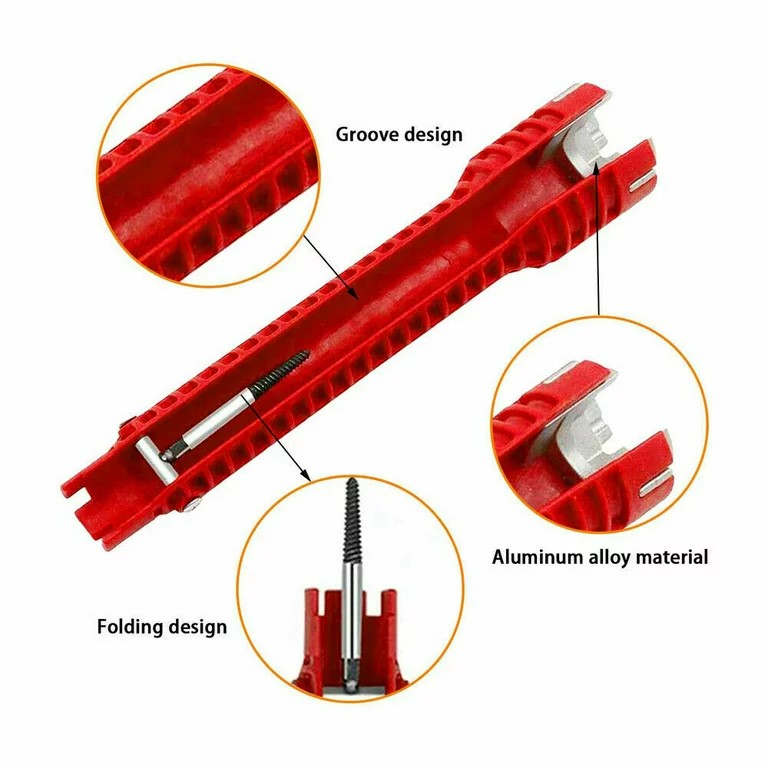 5 em 1 ângulo Válvula de água Válvula de água Tuba de água Torneira Ferramenta de encanamento Instalador Ferramenta de encanamento