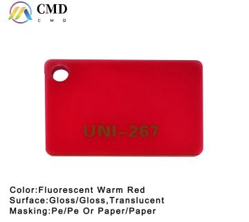 Fluorescent Warm Red Acrylic Plexiglass sheet 3mmThick