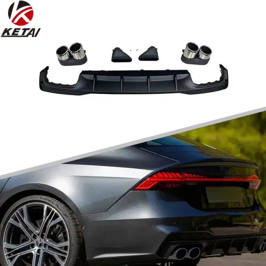 S-Line S7 Style Car Bumper Body Accessories Rear Diffuser Stainless Steel for AUDI A7 2019+