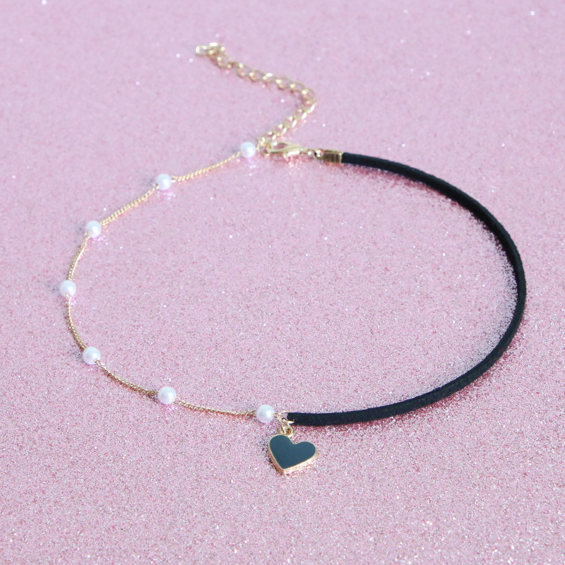 Wholesale fashion Valentine's Heart Pearl Chain necklace