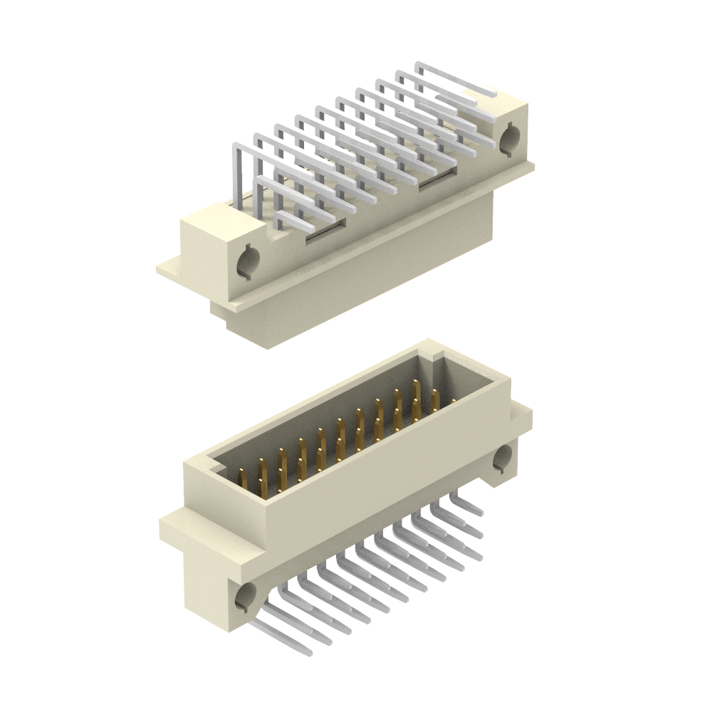 64 θέσεις κάθετη θηλυκό press-fit DIN 41612 / IEC 60603-2 Συνδέσμους