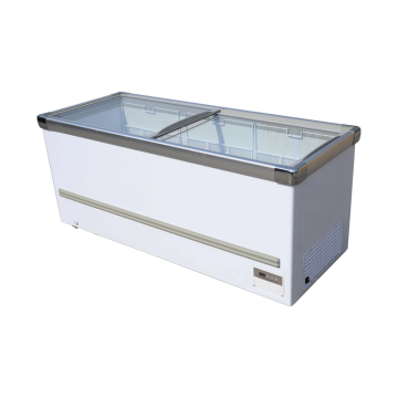 Sliding Door Glass Top Freezer