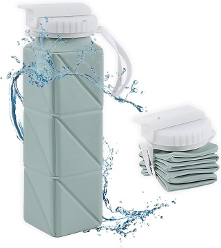 Bottiglie d'acqua in silicone senza BPA personalizzabili per viaggi e attività all'aperto