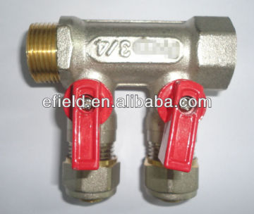 2 way brass manifolds with ball valve(forged type)