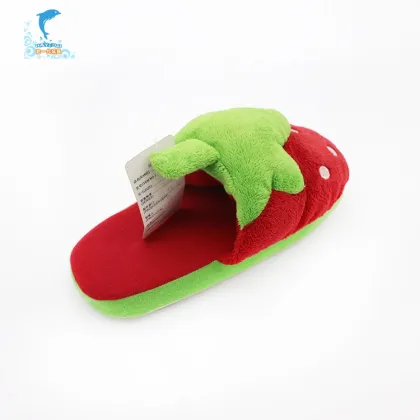 Cute cartoon strawberry plush winter slippers