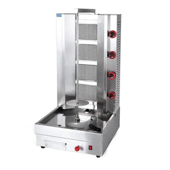 Professional Stainless Steel 4-Burner Kebab Grill Shawarma Machine for Restaurant and Party Use