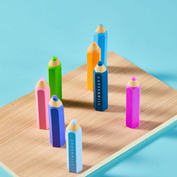 Rainbow Hexagonal Pencil with Eraser for Art and Painting