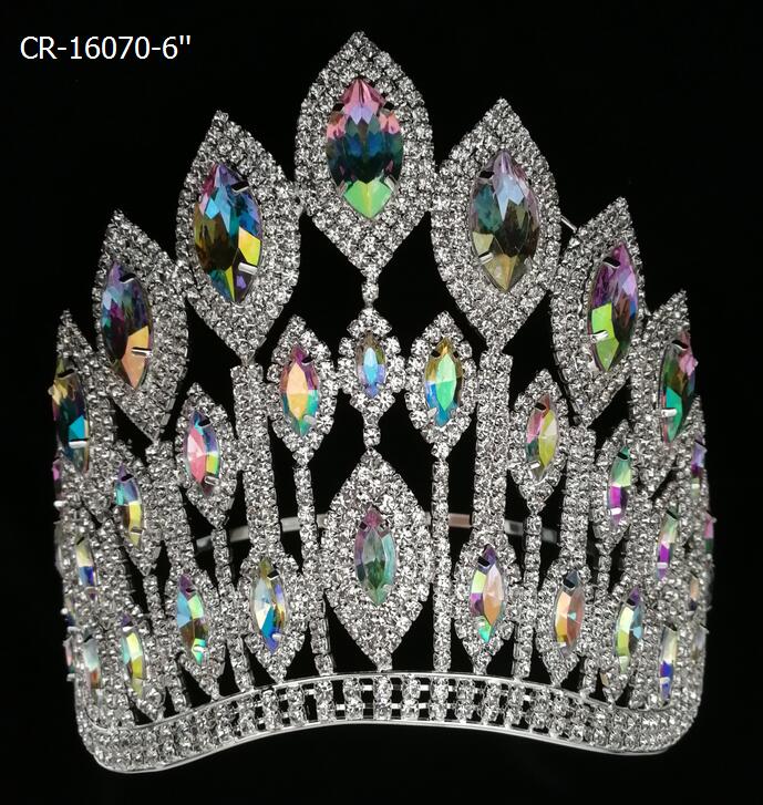 AB Stone Curve Adjustable Band Pageant Crown