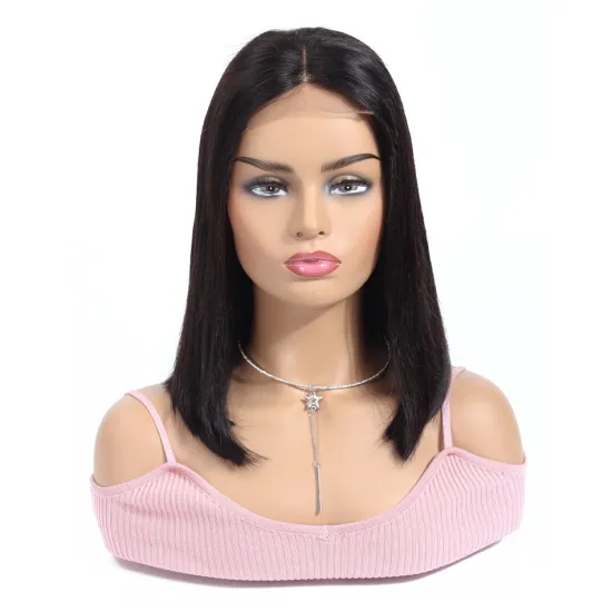 Fashion Design 8 Inch Malaysian Human Hair Lace Front Closure Short Bob Wig Wholesale Straight Human Hair Bob Malaysian Wigs