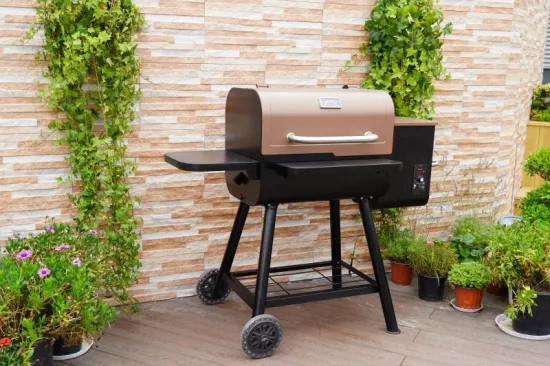 Customized 26 Inch Wood Pellet Smoker BBQ Grill with Side Table Patio Electric Pellet Barbecue Grill