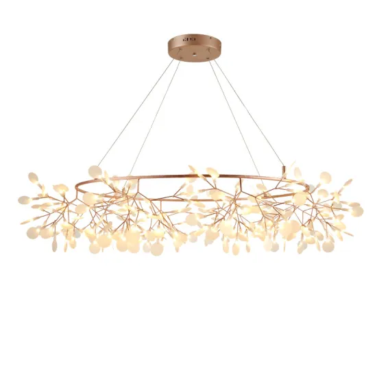 Luxury Nordic Gold Garland Leaf LED Firefly Chandeliers for Kitchen, Living Room, and Bedroom