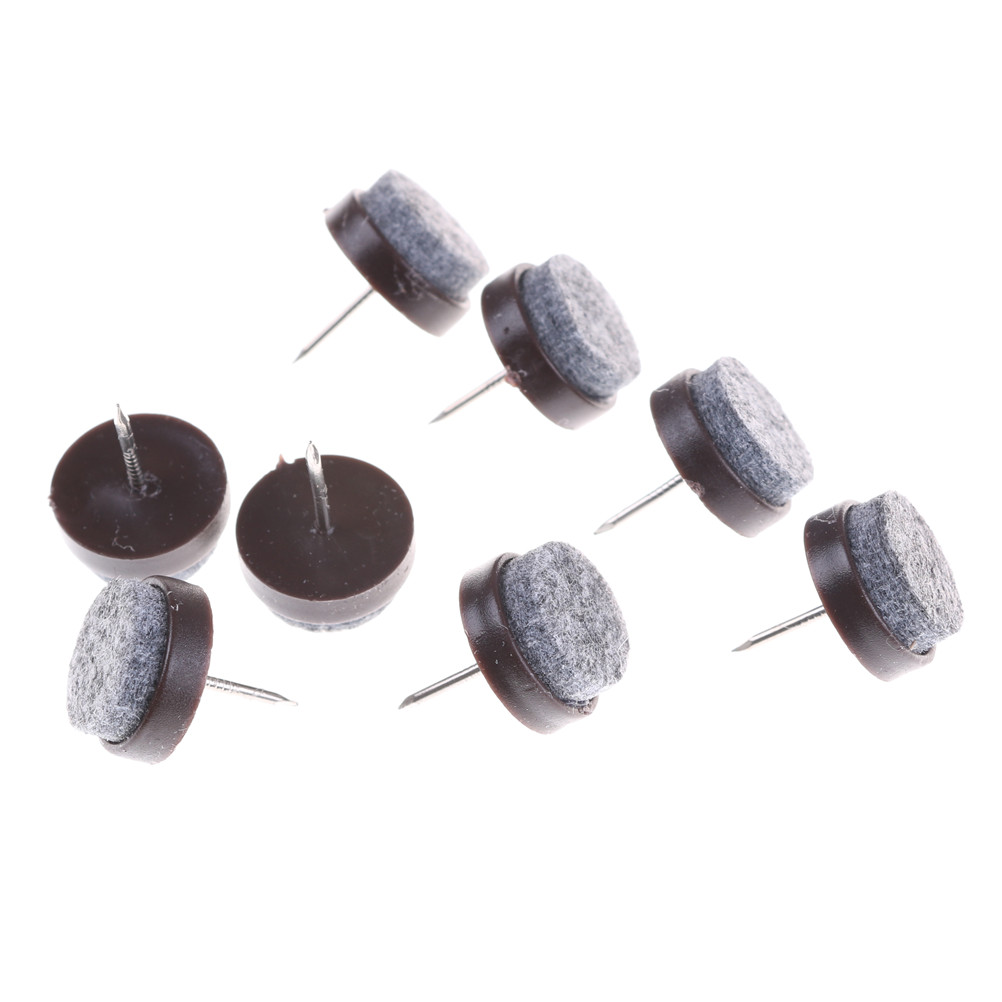 8Pcs 20mm 24 mm Round No-noise Furniture Table Chair Feet Legs gaskets Glides Skid Tile Felt Pad Floor Nail Protector