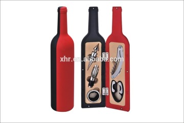 5pcs stainless steel wine opener tool set with bottle shaped case