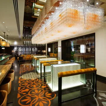 Columnar restaurant hotel glass rectangular chandelier