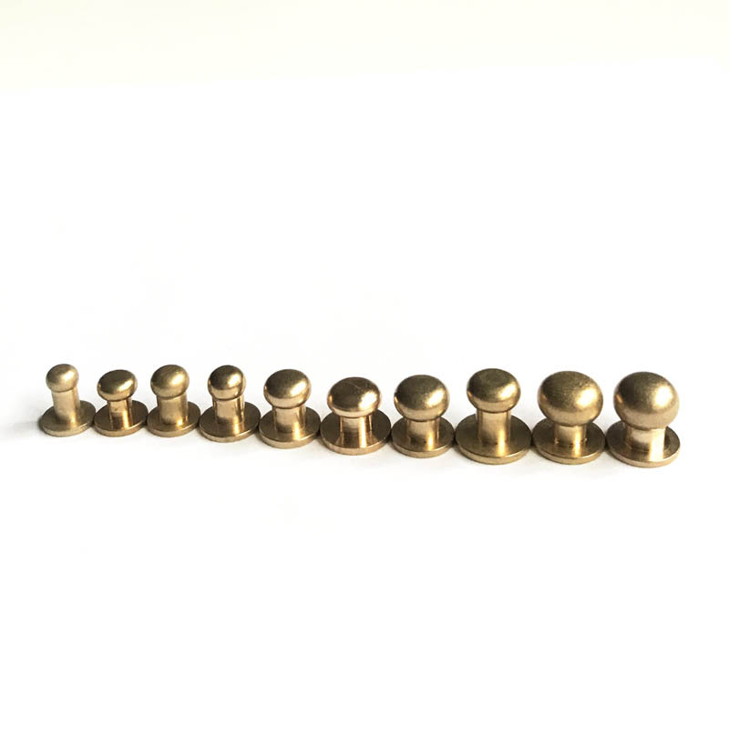 raw brass solid rivets