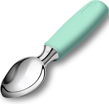 Sustainable Non-Toxic Large Mint Green Spade Silicone Ice Cream Scoop with Non-Slip Rubber Handle
