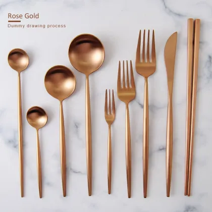 Luxury Royal Stainless Steel Rose gold PVD Cutlery