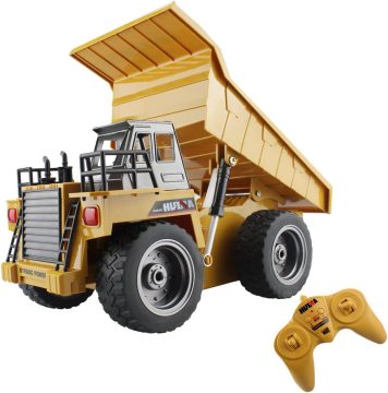 Flytec's Top Selling 1:18 Scale 2.4G 6CH Alloy RC Car Dump Truck and Excavator Set: Construction Engineering Vehicle Toy for Kids