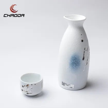 Japanese Sake and Soju Set: Ceramics Bottle and Cup Porcelain Wine Set