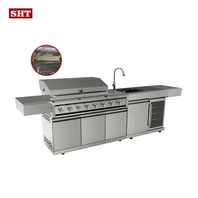 Luxury High Quality Smokeless Indoor BBQ Grill Sink Modern Kitchen Cabinet Designs
