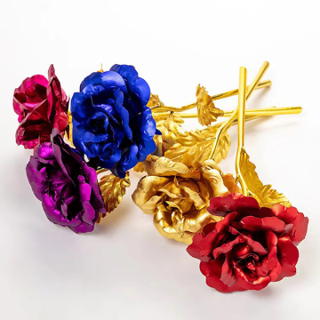 Mawar berlapis emas 24k untuk Natal, Pernikahan, Peringatan, dan Hari Valentine