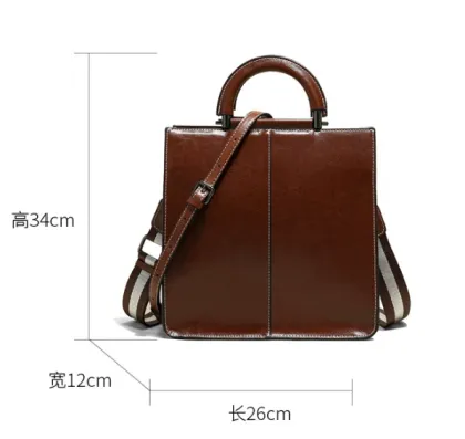 Genuine Cow Leather Vintage Bucket Shoulder Bag