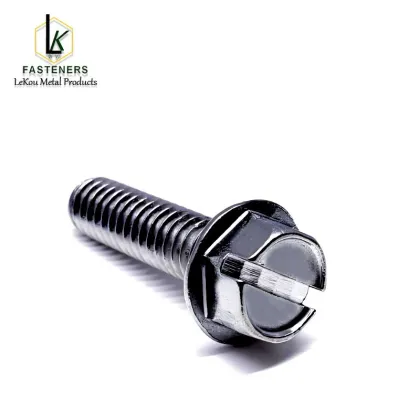 Stainless Steel Slotted Flanged Hex Head Screws