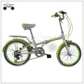 20 Inch Green Folding Bike with Rear Rack