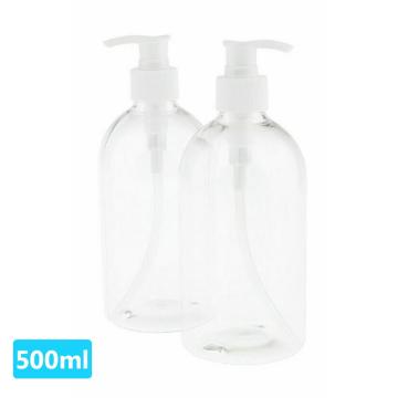 5Pcs 500ml Transparent Liquid Soap Shampoo Lotion Shower Gel Empty Pump Bottles Leakage-proof Refillable bottles