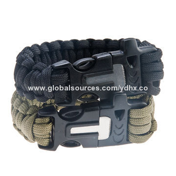 Survival Bracelets, Paracord Fire Starter with 2cm Width