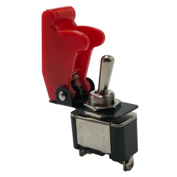 Interruptor de alternância de metal pesado de 12V 25A com tampa vermelha flip -up