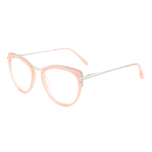 Brand Retro Women Cat Eye Glasses Metal Acetate Optical Eyeglasses Frame