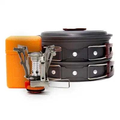 Outdoors Mess Kit Lightweight Durable Backpacking Gear Hiking Camping Cookware Set